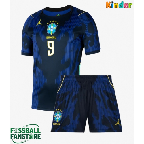 Brasilien Matheus Cunha #9 Replik Auswärtstrikot Kinder WM 2026 Kurzarm (+ Kurze Hosen)